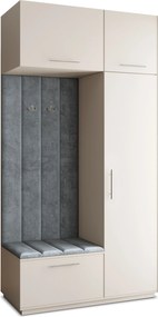 Masseno Garderoba REMA 120/240/60 cm Nowoczesna Szafa do Przedpokoju Kaszmir, MONOLITH 85 (Szary)