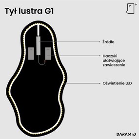 Nietypowe lustro łazienkowe z oświetleniem LED G1