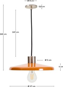 Pomarańczowa lampa wisząca z metalowym kloszem Nuvira – Kave Home
