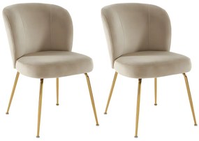 Zestaw 2 krzeseł z tkaniny i złoconego metalu - Beżowy - POLPONA autorstwa Pascala MORABITO