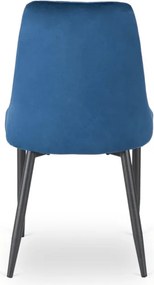 Krzesło Tapicerowane do Jadalni BARI Granatowe Welurowe Nowoczesne Loft