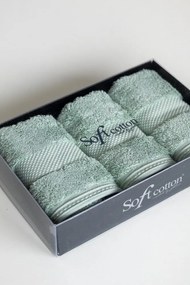 Zestaw podarunkowy małych ręczników DELUXE, 3 szt Miętowy