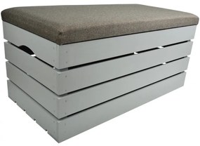 Pufa kufer skrzynia drewniana sosnowa siedzisko 80cm malowana szara