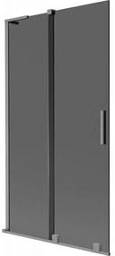 Mexen Velar L parawan nawannowy 2-skrzydłowy rozsuwany 100 x 150 cm, grafit, gun metal - 896-100-003-41-95