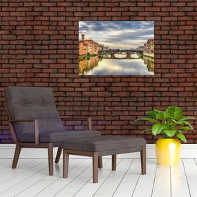 Obraz na szkle - Most przez rzekę (70x50 cm)