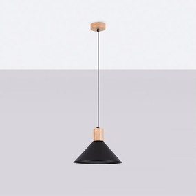 Lampy wiszące skandynawski Zorra, stal - 1 źródło światła 4000K - L.30 x H.120 cm - czarny