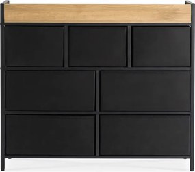 Komoda z Szufladami HUDSON 98 cm Dąb/Czarny Loft