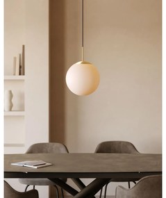 Lampa wisząca w biało-złotym kolorze ze szklanym kloszem ø 30 cm Mahala – Kave Home