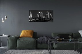 Obraz drukowany na płótnie Światła Warszawskiej Metropolii