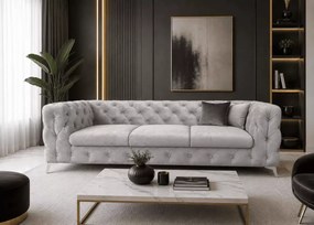 Sofa 3 osobowa Moet głęboko pikowana elegancka do salonu na nóżkach