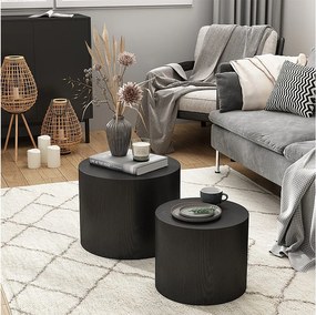 Zestaw stolików kawowych czarny 48x48x38 giva