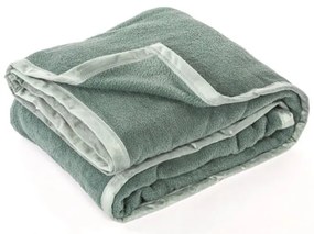Zielona narzuta na łóżko dwuosobowe z mikropluszu 220x240 cm Lamis – Tiseco Home Studio