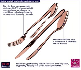 4 elementowy złoty zestaw sztućców - Jevdos 9X