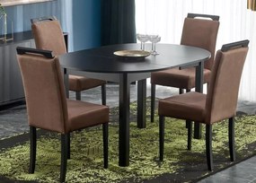 Stół okrągły rozkładany Zomme 102–142 cm MDF laminowany loft industrialny do jadalni i kuchni