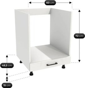 Zestaw Mebli Kuchennych MODERN 200 cm Dąb/Biały Połysk Ryflowany Nowoczesny
