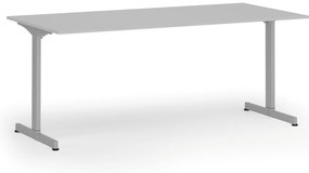 Biurko PRIMO BETA, 180x90 cm, szara podstawa, szary
