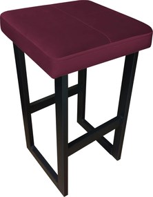 Hoker ALEX krzesło barowe tkanina Welur podstawa metalowa : Kolor Stelaża - Czarny , Kolor tkaniny - VELVET - MG02, Wysokość - 60 cm