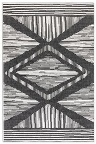 Dywan dwustronny zewnętrzny Gemini romby czarno-kremowy 200 cm x 290 cm