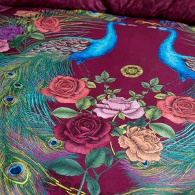 Fioletowa pościel dwuosobowa z satyny bawełnianej 200x200 cm Xanadu Peacock – Matthew Williamson