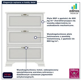 Duża trzydrzwiowa szafka na buty fineline crema L3-K56