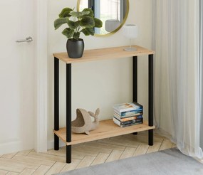 Minimalistyczna konsola dąb artisan + czarny  T4-D40