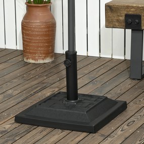 Outsunny Stojak pod Parasol 12 kg, na Rury Ø32, 38, 48 mm, odporny na warunki atmosferyczne, z obudową z Żywicy, Czarny