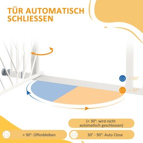 PawHut Bramka zabezpieczająca na drzwi i schody dla psów, 100 cm x 4 cm x 76 cm, Biały
