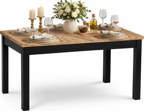 Nowoczesny prostokątny rozkładany stół dąb craft + czarny E9-W82