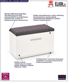 Szafka na buty z siedziskiem Kaloe L2 - biała