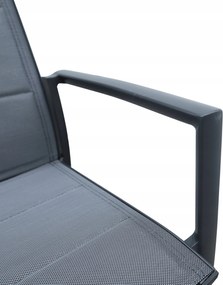 Krzesło ogrodowe aluminiowe antracyt 56x65x88 cm komfortowe wytrzymałe