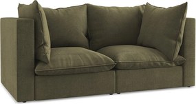 2-osobowa kanapa modułowa - z tkaniny strukturalnej - oliwkowy - MANAO