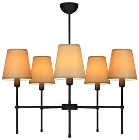 Żyrandol na pręcie MADELA 5xE14/40W/230V beżowy/czarny