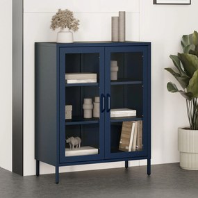 Witryna przeszklona niska granatowa: Modern GINA, 800 x 1015 x 400 mm