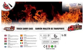 Woopie zestaw ciężarówka transporter 3w1 czerwony 11 el.