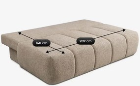 Sofa z Funkcją Spania SARIA Beżowa Szenil Nowoczesna