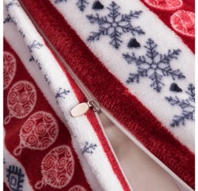 PrzytulneMieszkanie.pl PrzytulneMieszkanie.pl PrzytulneMieszkanie.pl Zestaw 2 sztuki pościeli z mikropluszu TWINKLE CHRISTMAS kolorowa + prześcieradło z mikropluszu SOFT 180x200 cm białe, podwójne łóżko