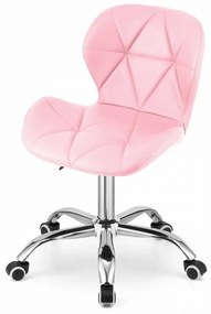 Zestaw do biura stół TAYLOR SONOMA 100x50 cm + krzesło biurowe AVOLA z ekoskory rozowy