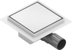 Mexen Flat-Q M13 wpust podłogowy kwadratowy 12 x 12 cm, biały - 1210012