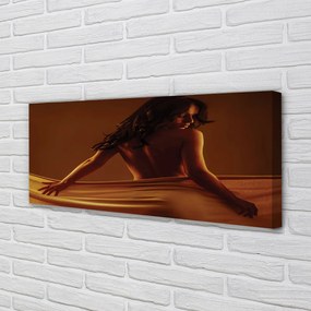 Obraz na płótnie Kobieta w Delikatnej Tkaninie