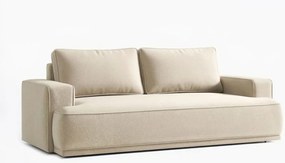 Sofa z Funkcją Spania CAMELIA Kremowa Boucle Nowoczesna