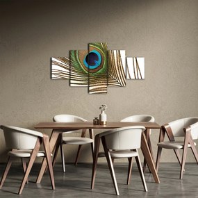Obraz pawich piór (125x70 cm)