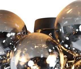 Inteligentna lampa sufitowa czarna z przydymionym szkłem, w tym 6 Wi-Fi G9 - Uvas