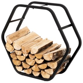Stojak na drewno Hexagon 87 x 28 x 79 cm czarny PATIO
