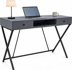 Grafitowe loftowe biurko z szufladami 120 cm G1-F26