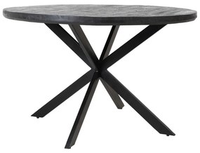 Czarny okrągły stół z blatem z drewna akacjowego ø 140 cm Yellov – Light & Living