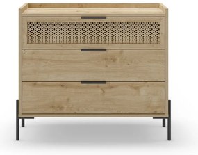 Niska komoda w dekorze dębu 90x80 cm Inca – Marckeric