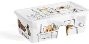 Biały plastikowy pojemnik z pokrywką 34x19x12 cm C Box Style – KIS