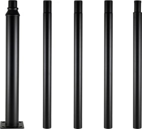 Brilagi - Metalowy maszt do oświetlenia zewnętrznego, 5 m, średnica 58 mm, czarny