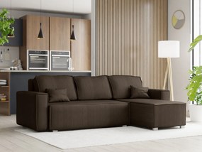 Rozkładana narożna sofa SMART COSARO ciemnobrązowa, dwustronna + 2 poduszki GRATIS