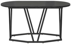 Czarny owalny stolik kawowy industrialny czarny dąb W4-C41